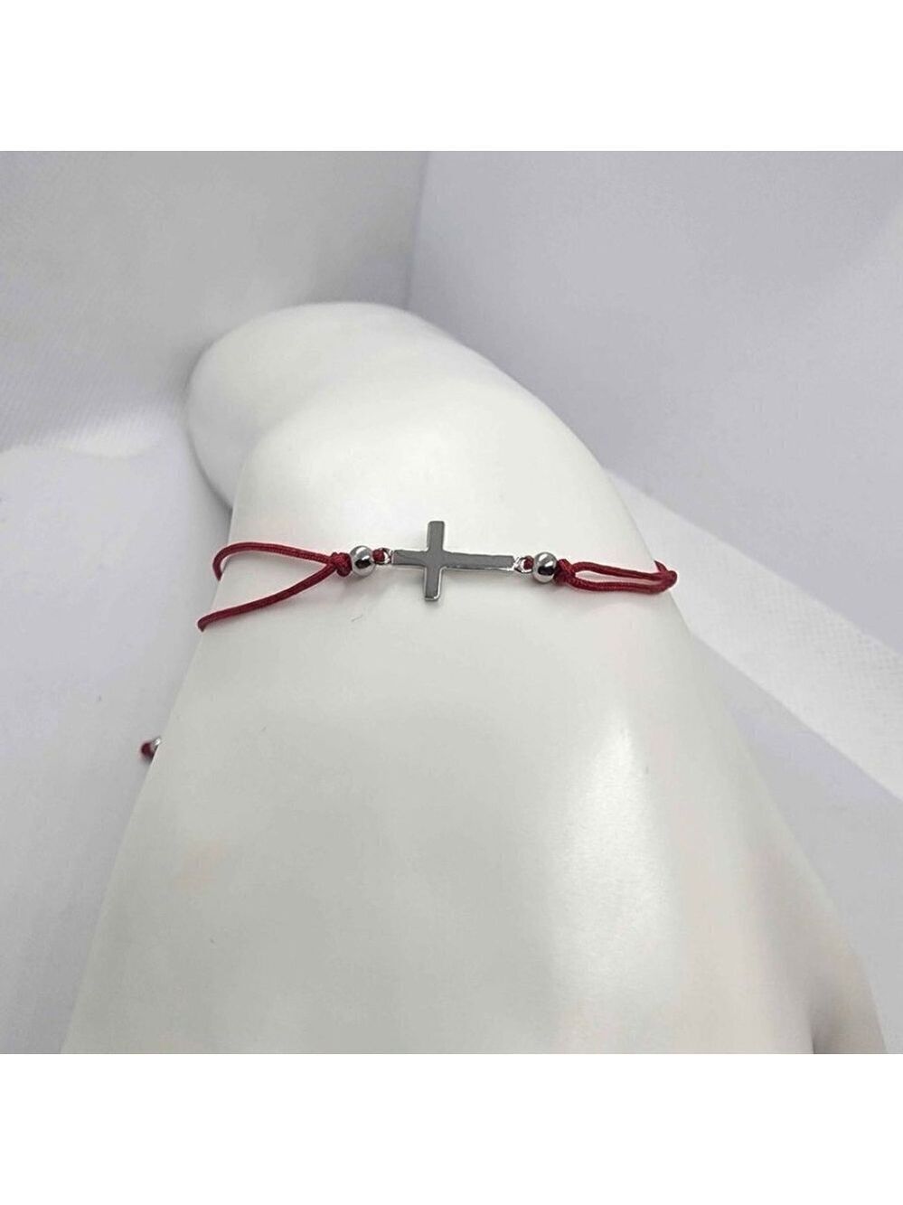 NEW Sterling Silver 925 Cross Design With Red String Bracelet